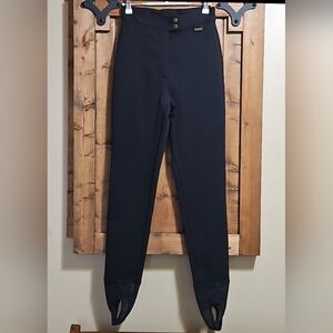 Edelweiss Vintage 80s Black Stirrup Skiwear Pants Size 10 (W26 L32.5)